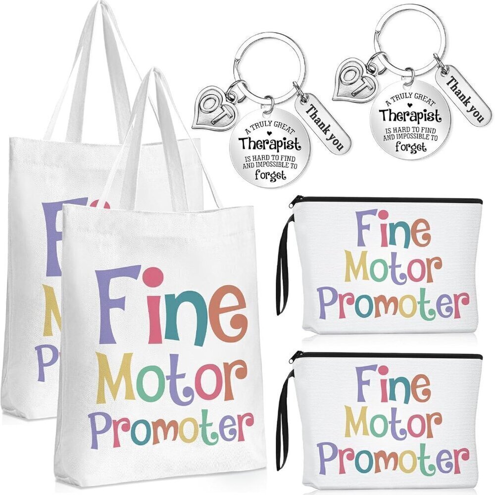 6 Pcs Occupational Therapist Gifts Set, Therapist Tote Bag and Makeup Bag with K